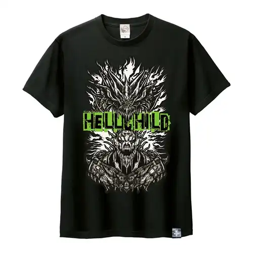 HELLCHILD / ヘルチャイルド / XL/BLKxGREEN/Helling the Child T shirt