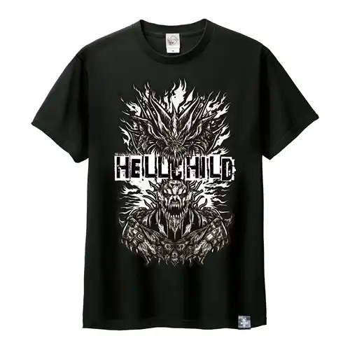 HELLCHILD / ヘルチャイルド / XXL/BLKxWHT/Helling the Child T shirt