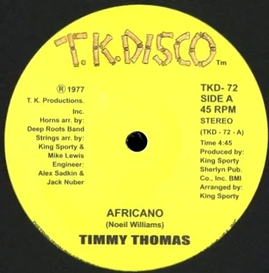 TIMMY THOMAS / ティミー・トーマス / AFRICANO (12")