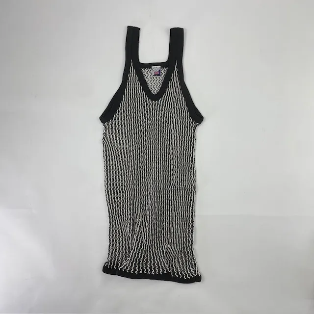 CRYSTAL / CRYSTAL(網シャツ) / アミシャツ TWO TON BLACK/WHITE SIZE  L