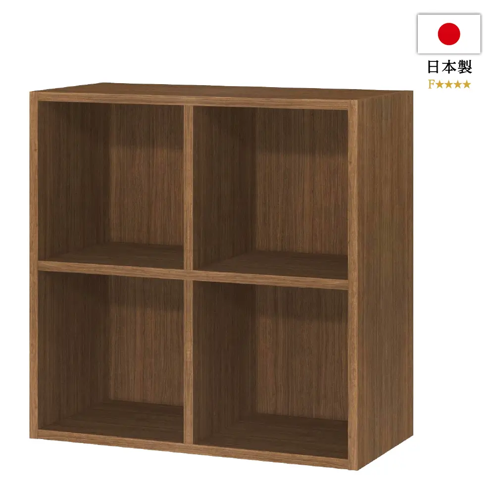 レコードラック / 純国産レコードラック 4BOX ウォールナット