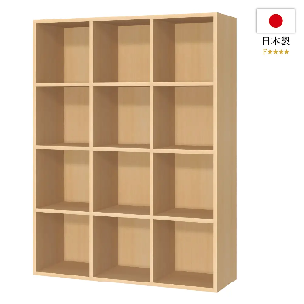 レコードラック / 純国産レコードラック 12BOX ナチュラル