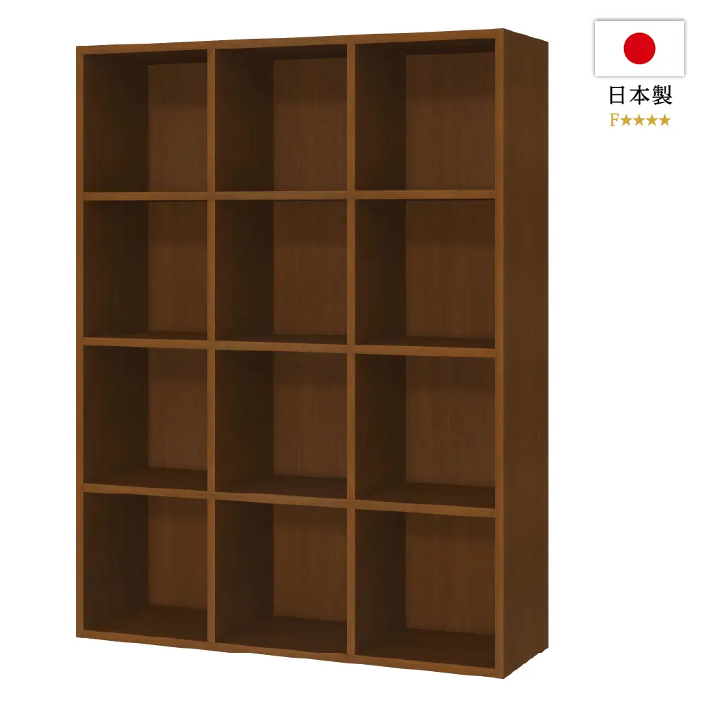 レコードラック / 純国産レコードラック 12BOX ブラウン