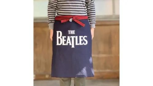 BEATLES / ビートルズ / THE BEATLES 藍染前掛けエプロン ロゴ
