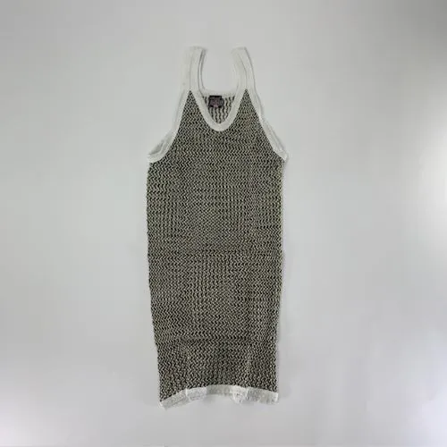CRYSTAL(網シャツ) / アミシャツ TWOTON ARMY/WHITE TRIM  SIZE  L