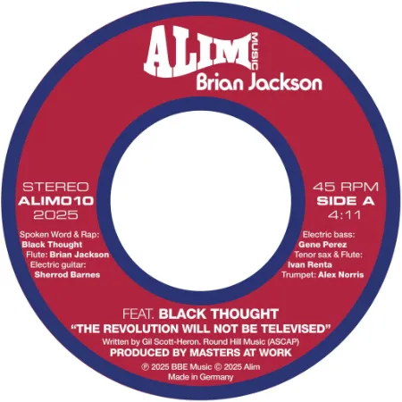 BRIAN JACKSON FEAT.BLACK THOUGHT / REVOLUTION WILL NOT BE TELEVISED (7")