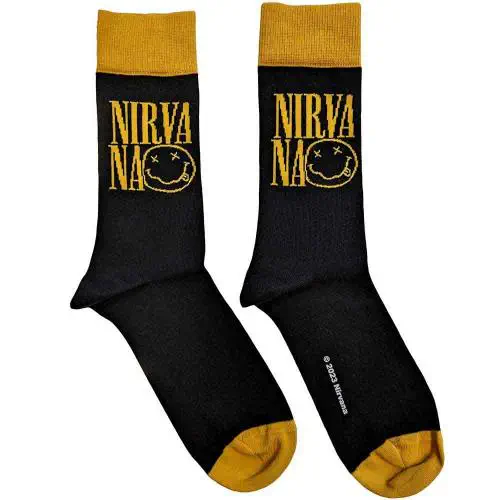 NIRVANA / ニルヴァーナ / UNISEX ANKLE SOCKS: LOGO STACKED (BLACK)