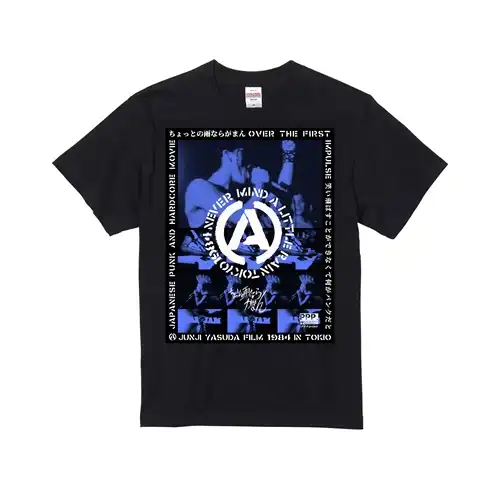 安田潤司 / XL/BLK*BLUE/「ちょっとの雨ならがまん」カラープリントT shirt