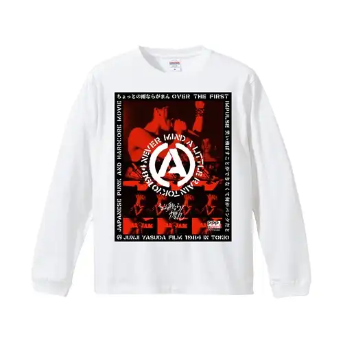 安田潤司 / L/WHT*RED/LONG/「ちょっとの雨ならがまん」カラープリント long sleeve T shirt