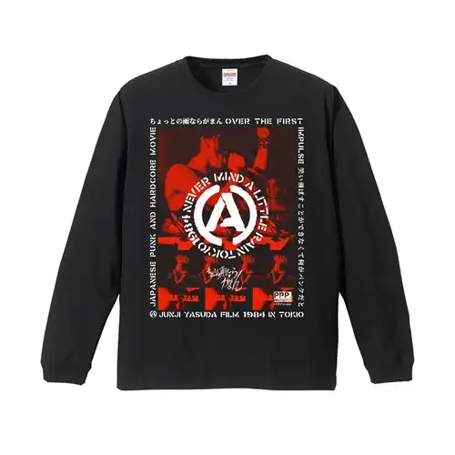 安田潤司 / S/BLK*RED/LONG/「ちょっとの雨ならがまん」カラープリント long sleeve T shirt