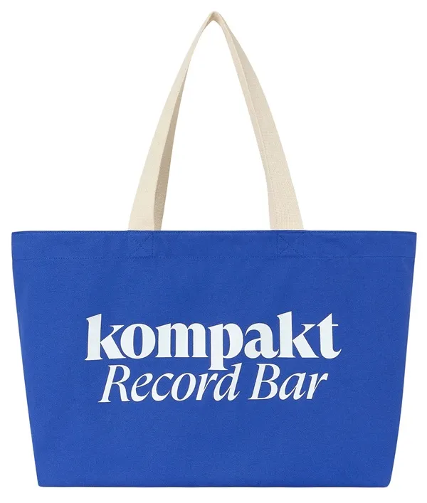 KOMPAKT RECORD BAR / Light Canvas Tote Bag - Blue