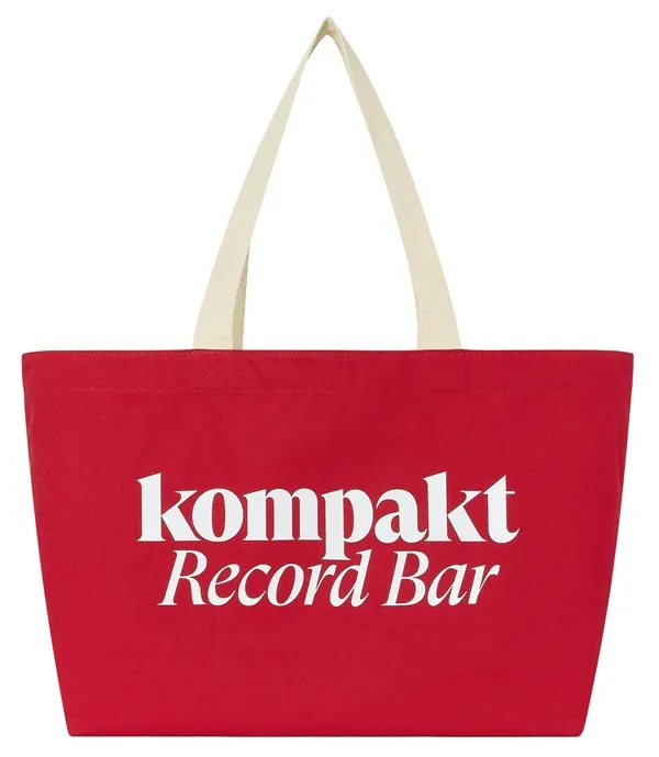 KOMPAKT RECORD BAR / Light Canvas Tote Bag - Red