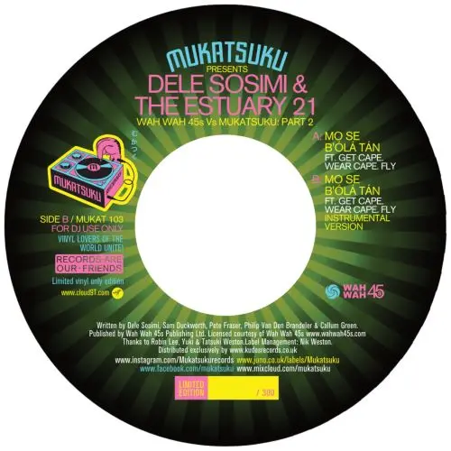 DELE SOSIMI & THE ESTUARY 21 / デレ・ソシミ & ザ・エスチュアリー21 / MO SE B'OLA TAN (FEAT. GET CAPE. WEAR CAPE. FLY)