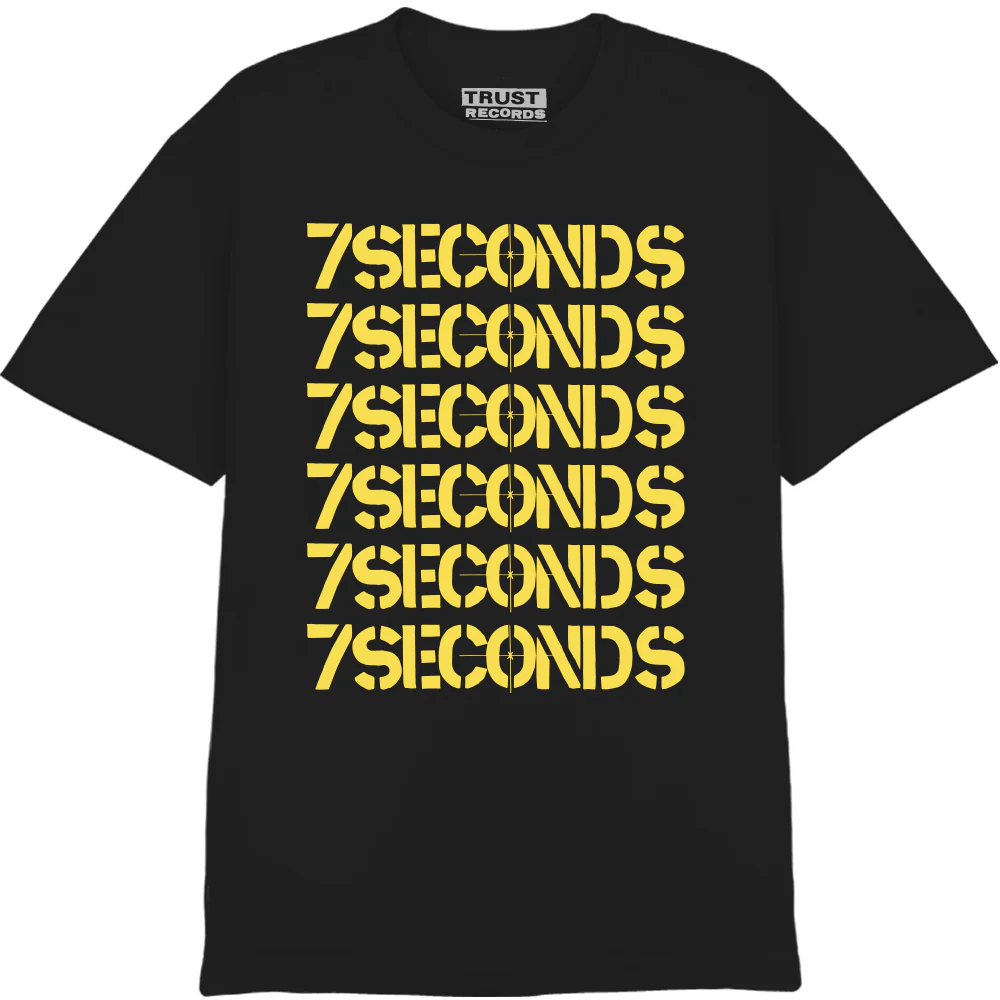 7 SECONDS / セブン・セカンズ / L/GOLD REPEATING LOGO BLACK T-SHIRT