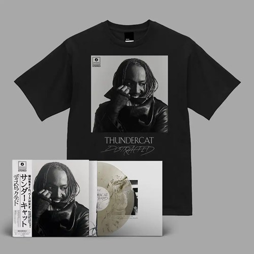 THUNDERCAT / サンダーキャット / DISTRACTED  (輸入盤LP)(数量限定/日本語帯付き/解説書封入/クリア/ブラック・マーブル・スモークエフェクト・ヴァイナル)+Tシャツ(S)[数量限定盤]