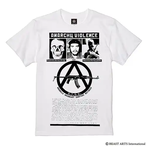 G.I.S.M. / XXXL/WHT/ANARCHY VIOLENCE / you die,you live T SHIRT