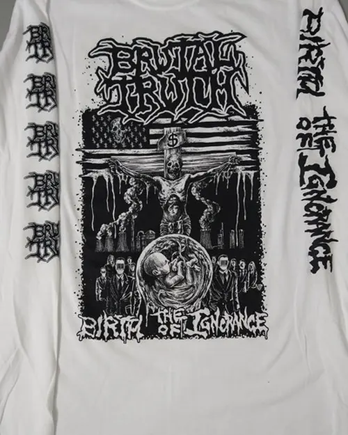 BRUTAL TRUTH / ブルータル・トゥルース / "BIRTH OF IGNORANCE" LONGSLEEVE SHIRT- WHITE<SIZE:L>