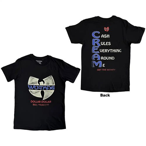 2*読様 ウータンクラン オフィシャルTシャツ Mサイズ C.R.E.A.M. BLACK (BACK PRINT) (M)/WU-TANG CLAN/ウータン・クラン