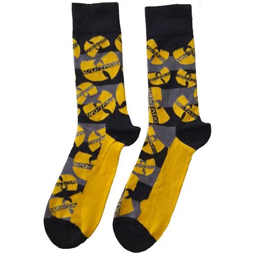 WU-TANG CLAN / ウータン・クラン / WU-TANG CLAN - LOGOS  BLACK, YELLOW & GREY ANKLE SOCKS