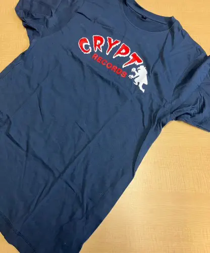 CRYPT RECORDS / S/LOGO DENIM BLUE - T-SHIRT
