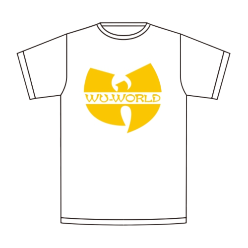 ウータンクラン　レア　白ボディ　黒ロゴ　Tシャツ WU WORLD LOGO TEE (WHITE / XL)/WU-TANG CLAN/ウータン・クラン