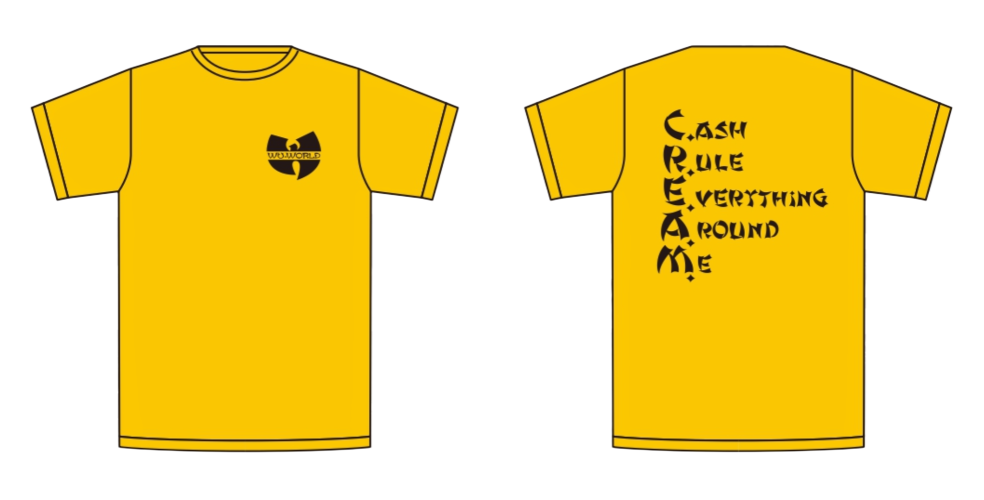 WU WORLD C.R.E.A.M. TEE (YELLOW / XL)/WU-TANG CLAN/ウータン