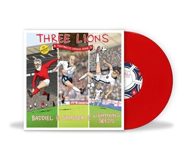 BADDIEL, SKINNER & THE LIGHTNING SEEDS / THREE LIONS (REMASTERED) (7 INCH RED VINYL SINGLE)