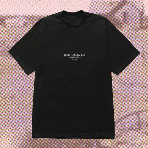 DEATH IS NOT THE END / デス・イズ・ノット・ジ・エンド / EMBROIDERED ORGANIC HEAVYWEIGHT LOGO TEE(L)