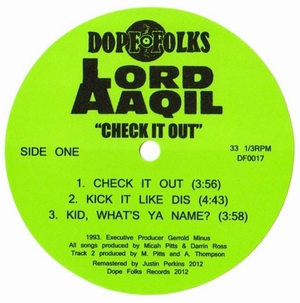 CHECK IT OUT EP/LORD AAQIL｜HIPHOP/R&B｜ディスクユニオン