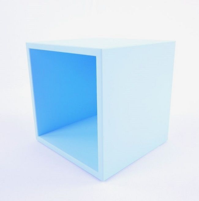 CDラック / CDキューブボックス ライトブルー (CD約14枚収納)