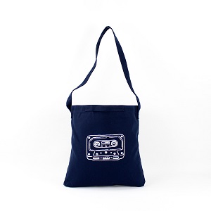 MUSIC TOTE / MUSIC TOTE CASSETTE TAPE 2WAY POCKET (Navy/White)