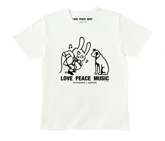 NIPPER / ニッパー / 忌野清志郎×NIPPER “LOVE PEACE MUSIC” Tシャツ (shout) Sサイズ