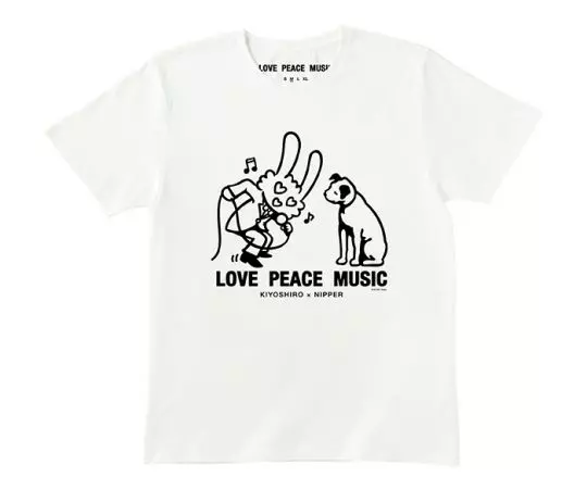 NIPPER / ニッパー / 忌野清志郎×NIPPER “LOVE PEACE MUSIC” Tシャツ (shout) Lサイズ