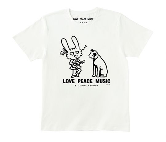 NIPPER / ニッパー / 忌野清志郎×NIPPER “LOVE PEACE MUSIC” Tシャツ (sing) Lサイズ