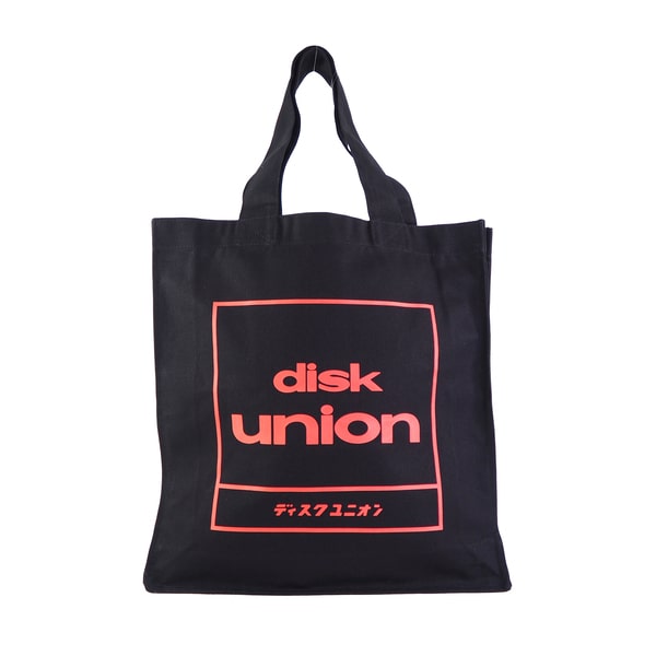 TOTE BAG / トートバッグ / diskunion 四角ロゴトートバッグ (Black/Red)
