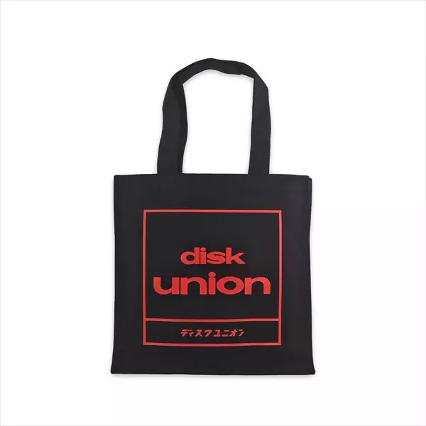 diskunion 四角ロゴトートバッグ (Black/Black) /TOTE BAG/トート
