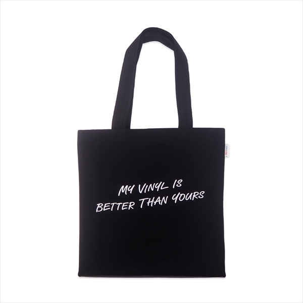 TYPOGRAPHY TOTEBAG / TYPOGRAPHY TOTE 2021 MY VINYL IS BETTER THAN YOURS ブラック