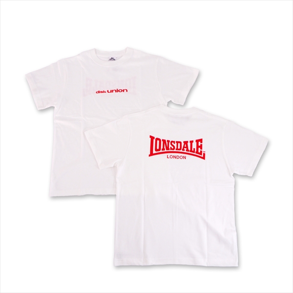LONSDALE×diskunion / OUTLET ロンズデール×ディスクユニオン Tシャツ1 (ホワイト/M)
