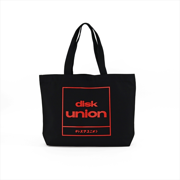 TOTE BAG / トートバッグ / diskunion 四角ロゴ トートバッグ L (Black/Red) 