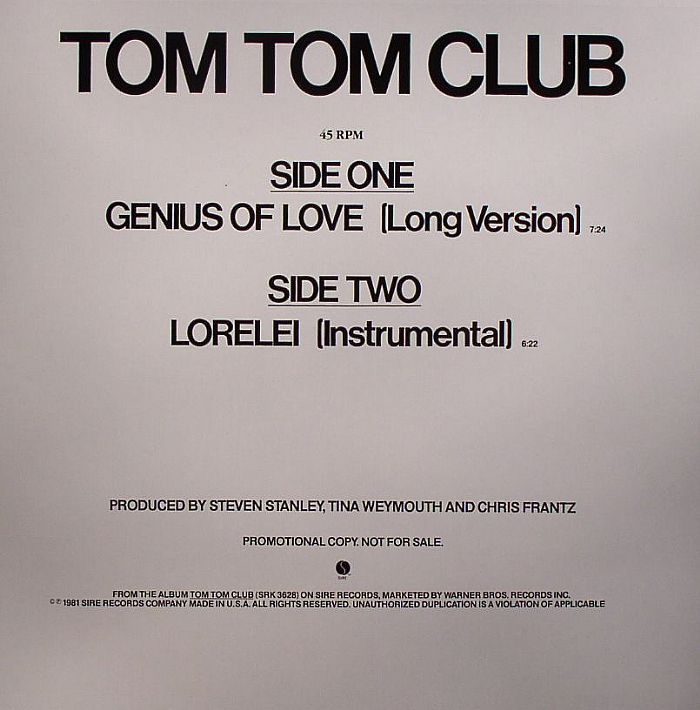 TOM TOM CLUB / トム・トム・クラブ / GENIUS OF LOVE (12")