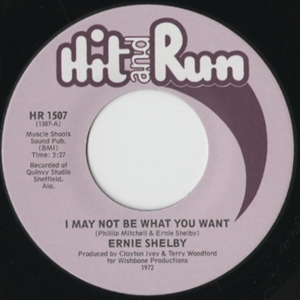 ERNIE SHELBY / アーニー・シェルビー / I MAY NOT BE WHAT YOU WANT + I'LL SEE YOU THROUGH (7")