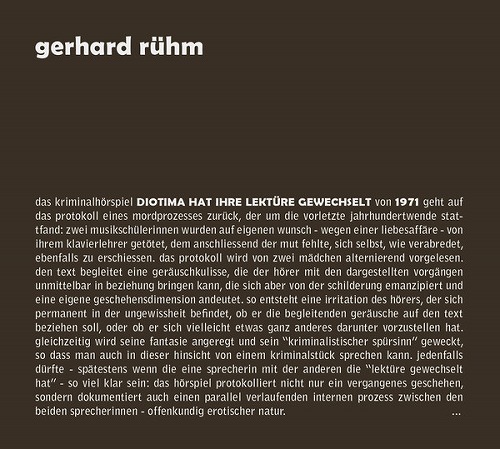 GERHARD RUHM / DIOTIMA HAT IHRE LEKTURE GEWECHSELT