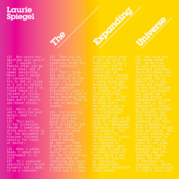 LAURIE SPIEGEL / ローリー・シュピーゲル / THE EXPANDING UNIVERSE (2CD)
