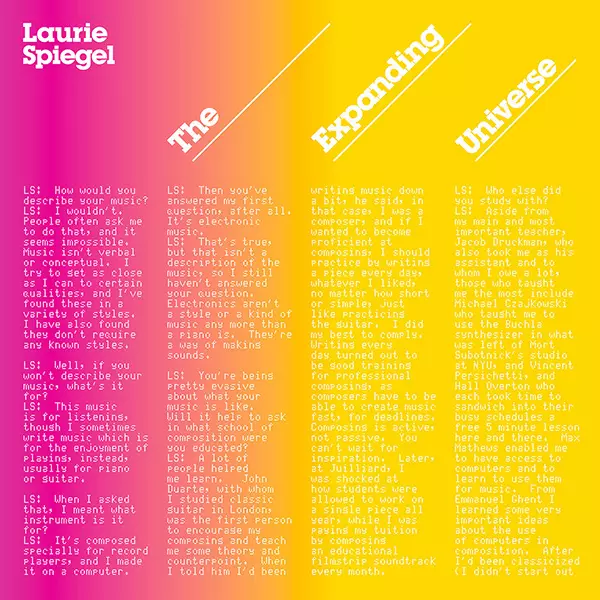THE EXPANDING UNIVERSE (2CD)/LAURIE SPIEGEL/ローリー・シュピーゲル