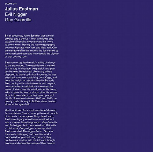 JULIUS EASTMAN / ジュリアス・イーストマン / EVIL NIGGER / GAY GUERRILLA (LP)