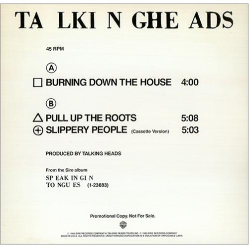 TALKING HEADS / トーキング・ヘッズ / BURNING DOWN THE HOUSE (12")