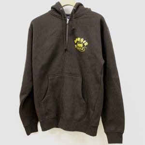BURGER RECORDS / ZIP-UP SWEATER CHOCOLATE W/ GOLD (S)