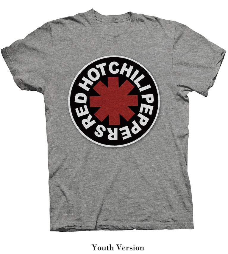 RED HOT CHILI PEPPERS / レッド・ホット・チリ・ペッパーズ / RHCP LOGO IN CIRCLE GREY YOUTH T-SHIRT (KIDS M)