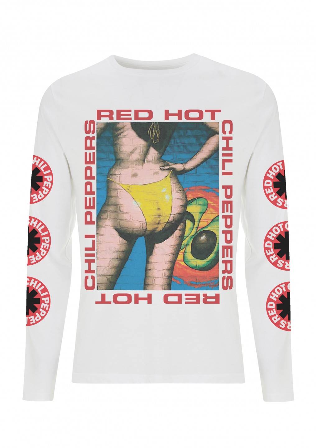 RED HOT CHILI PEPPERS / レッド・ホット・チリ・ペッパーズ / RHCP BIKINI WHITE LONG SLEEVE T (M)