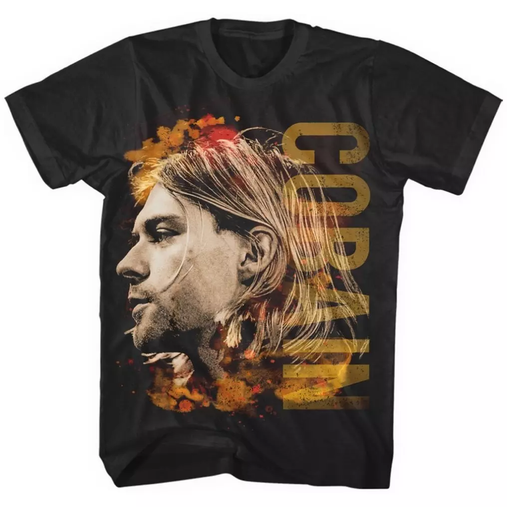 KURT COBAIN / カート・コバーン / KURT COBAIN COLOURED SIDE VIEW BLACK MEN'S T-SHIRT (M)